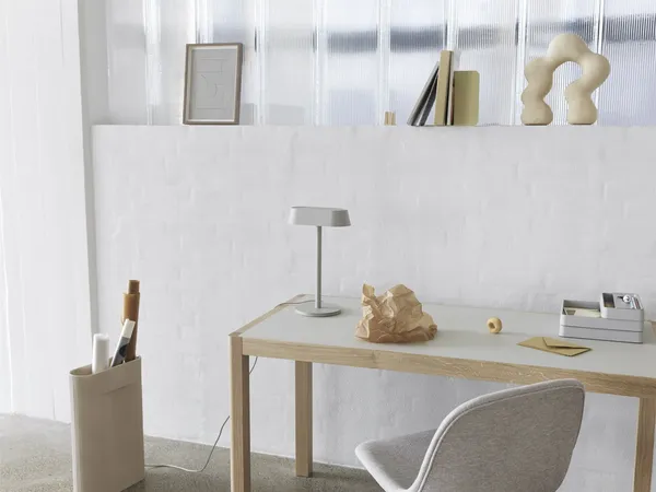 Workshop Desk Warm Gray Linoleum/Oak