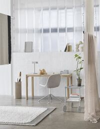 Werkplaatsbureau Warm Grijs Linoleum/Eiken