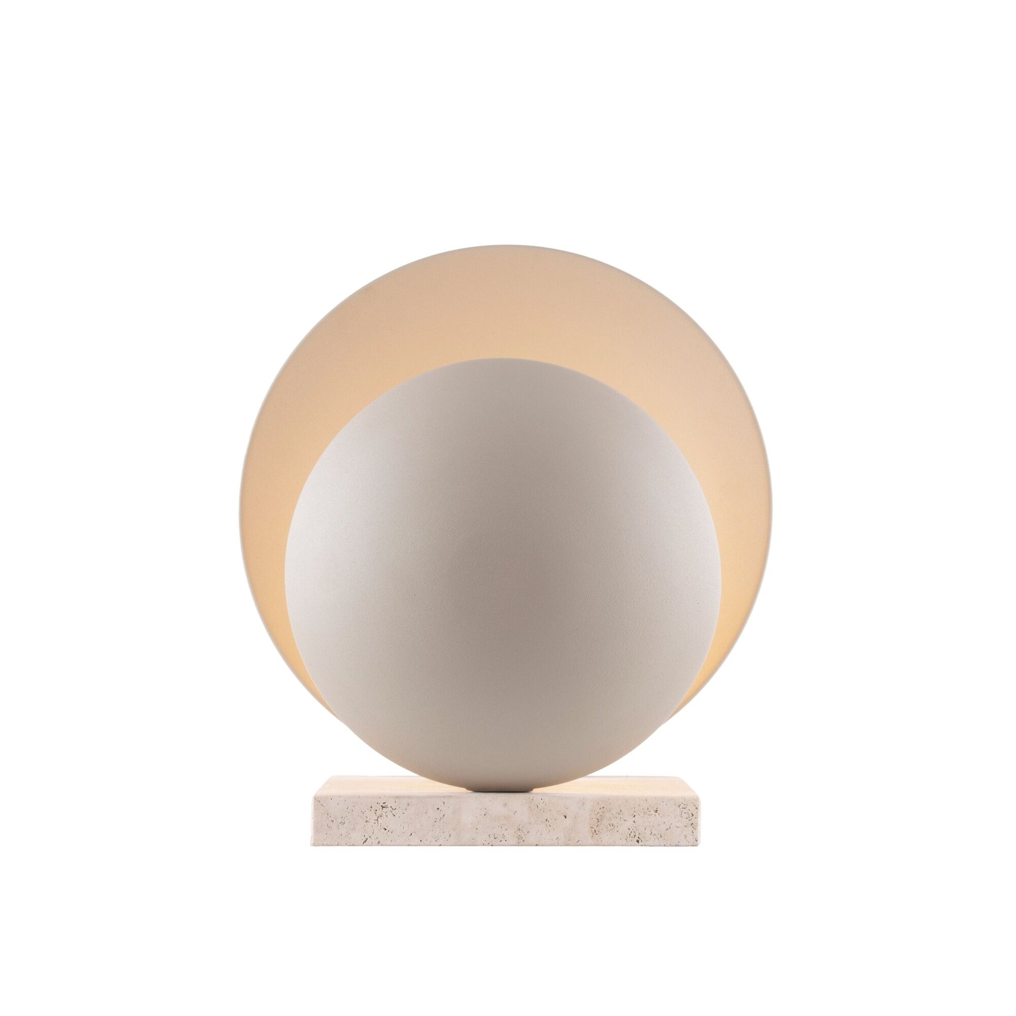 Orbit Bordslampa Beige/ Beige Travertin