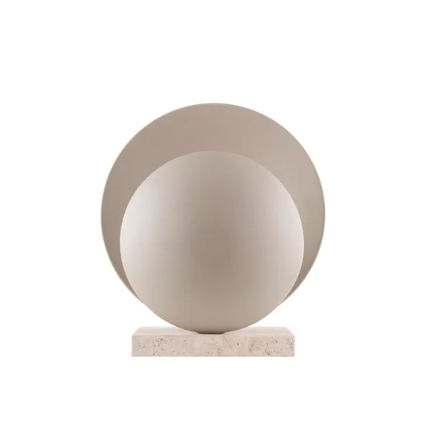 Orbit Table Lamp Beige/ Beige Travertine