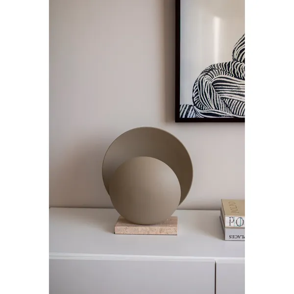 Orbit Table Lamp Beige/ Beige Travertine