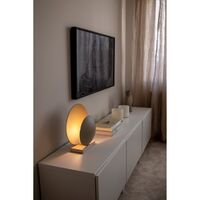 Orbit Table Lamp Beige/ Beige Travertine