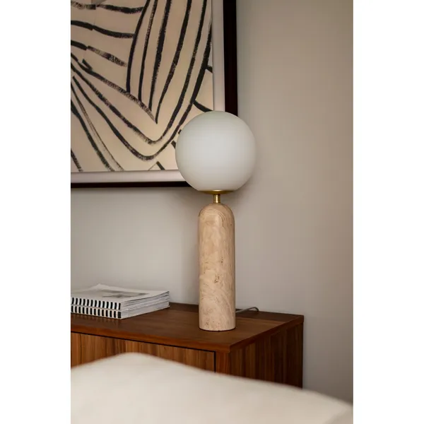 Torrano Bordlampe Beige Travertin