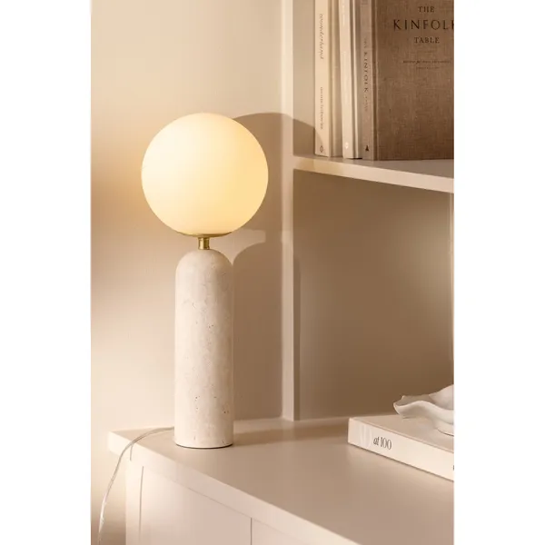 Torrano Bordlampe Beige Travertin