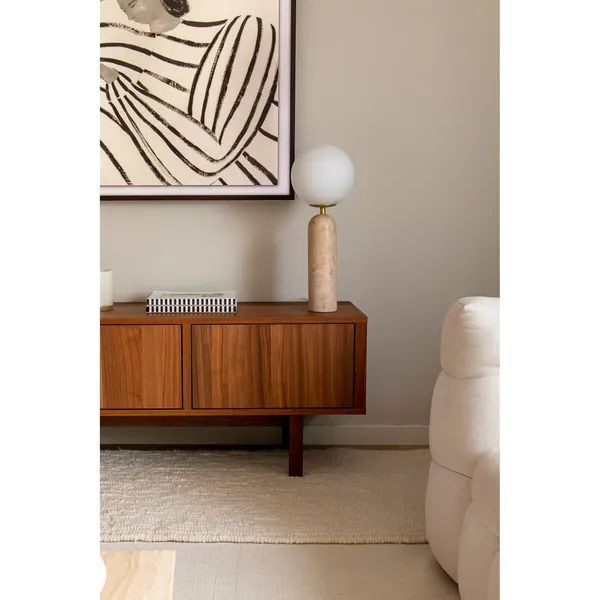 Torrano Bordlampe Beige Travertin
