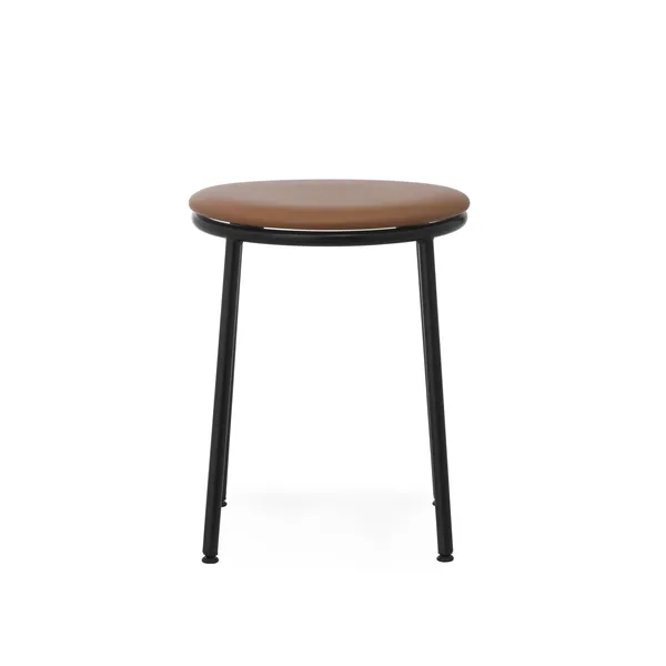 Circa Stool Leather Upholstered Black/Brandy Leather 41574