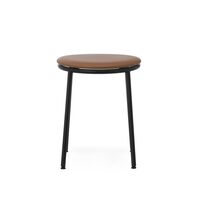 Circa Stool Leather Upholstered Black/Brandy Leather 41574