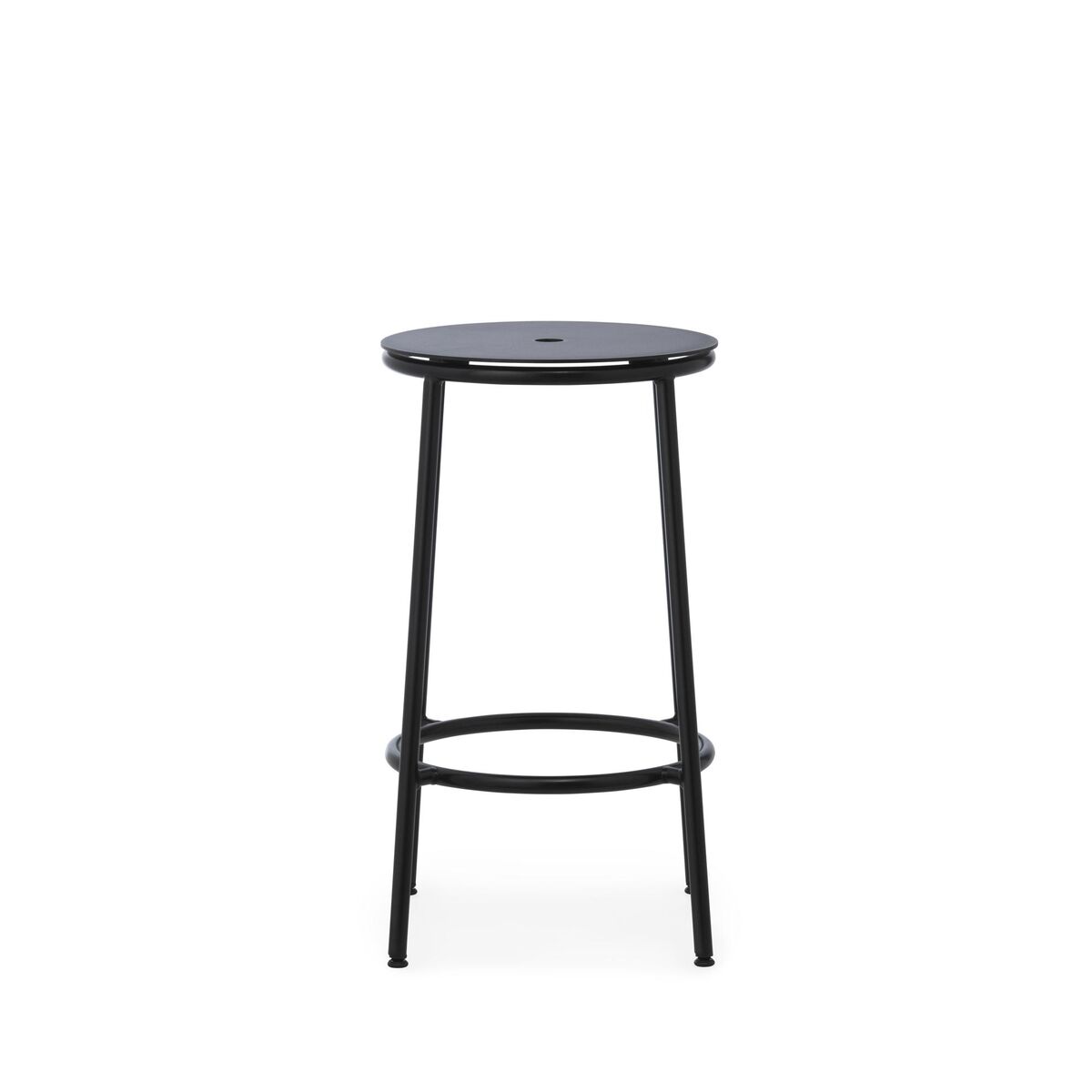 Circa Barhocker H65 Schwarz/Schwarzes Aluminium