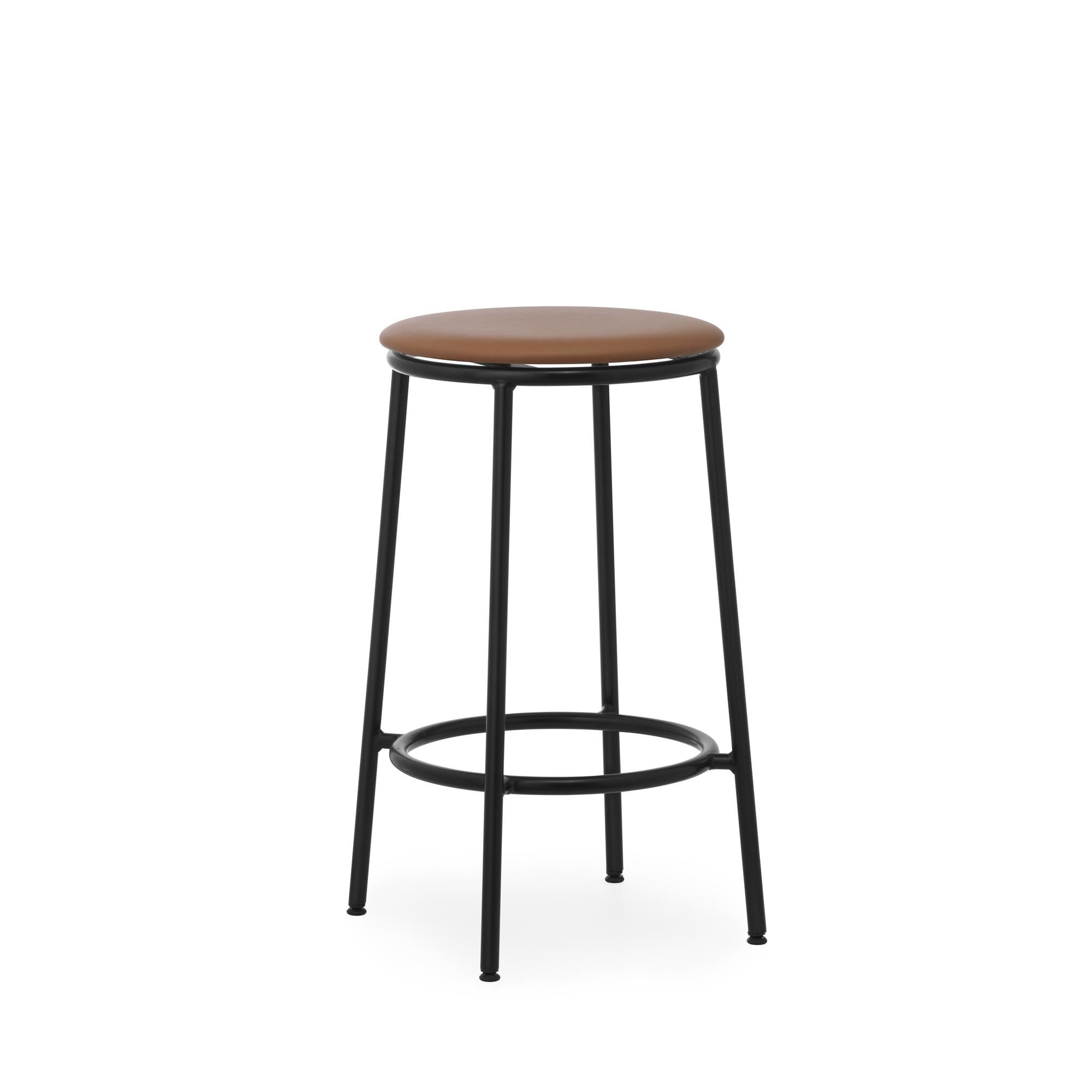 Circa Barstol H65 Læderpolstret Sort/Brandy Læder 41574