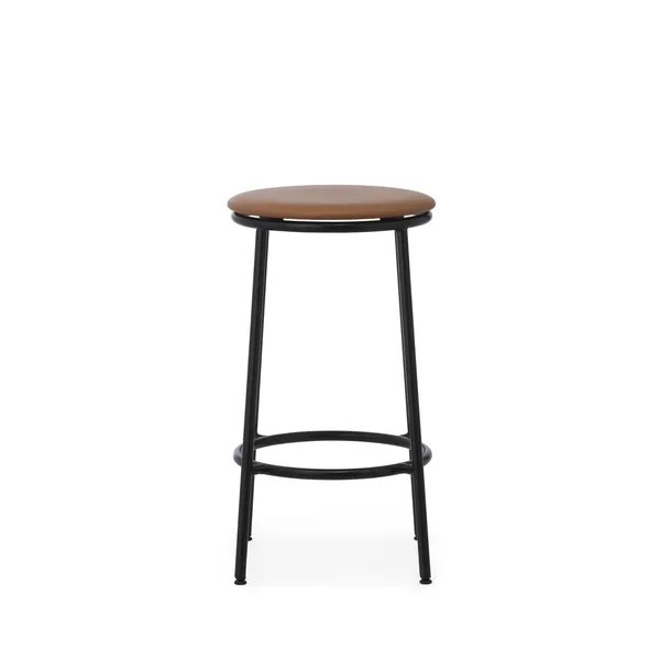 Circa Bar Stool H65 Leather Upholstered Black/Brandy Leather 41574