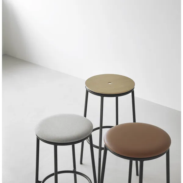 Circa Bar Stool H65 Leather Upholstered Black/Brandy Leather 41574