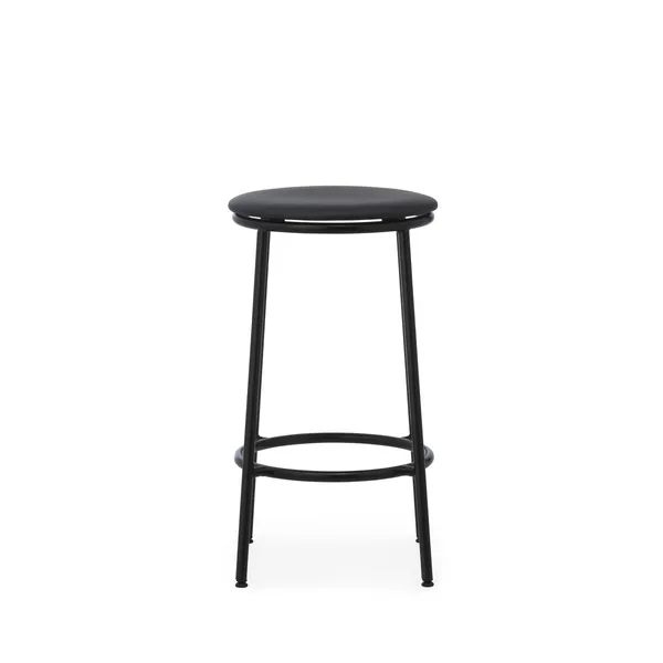 Circa Bar Stool H65 Leather Upholstered Black/Black Leather 41599