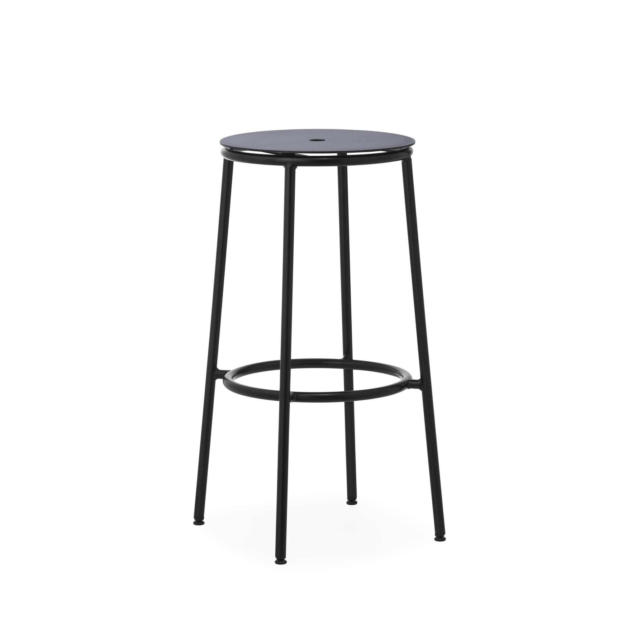 Circa Barstol H75 Sort/Sort Aluminium