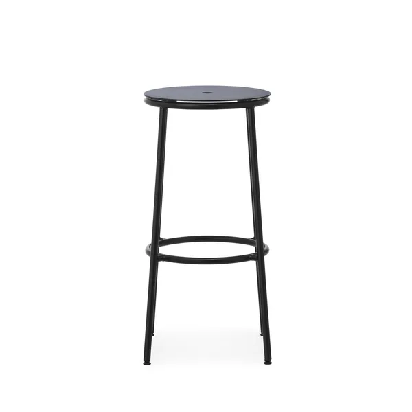 Circa Sgabello Bar H75 Nero/Alluminio Nero