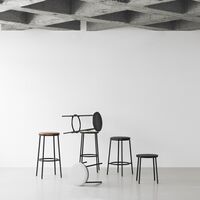 Circa Barstol H75 Sort/Sort Aluminium