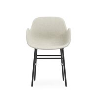 Form Sedia da Pranzo con Braccioli Acciaio Nero /Linea Principale Lino MLF20