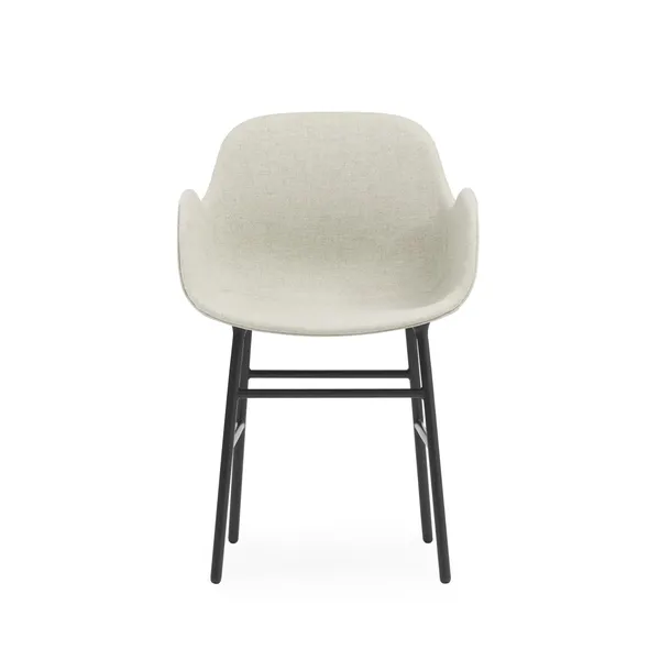 Form Sedia da Pranzo con Braccioli Acciaio Nero /Linea Principale Lino MLF20