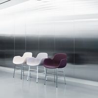Form Sedia da Pranzo con Braccioli Acciaio Nero /Linea Principale Lino MLF20