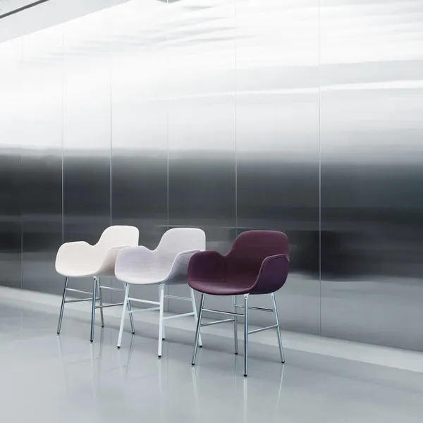 Form Sedia da Pranzo con Braccioli Acciaio Nero /Linea Principale Lino MLF20