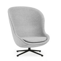 Hyg Lenestol med Svingbar Ramme Høy Sort Aluminium/ Grå LDS16
