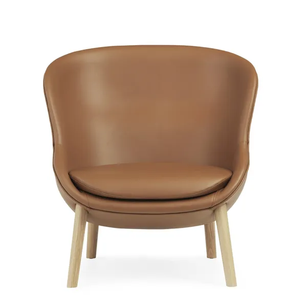 Hyg Sessel Niedrig Eiche/Brandy Leder