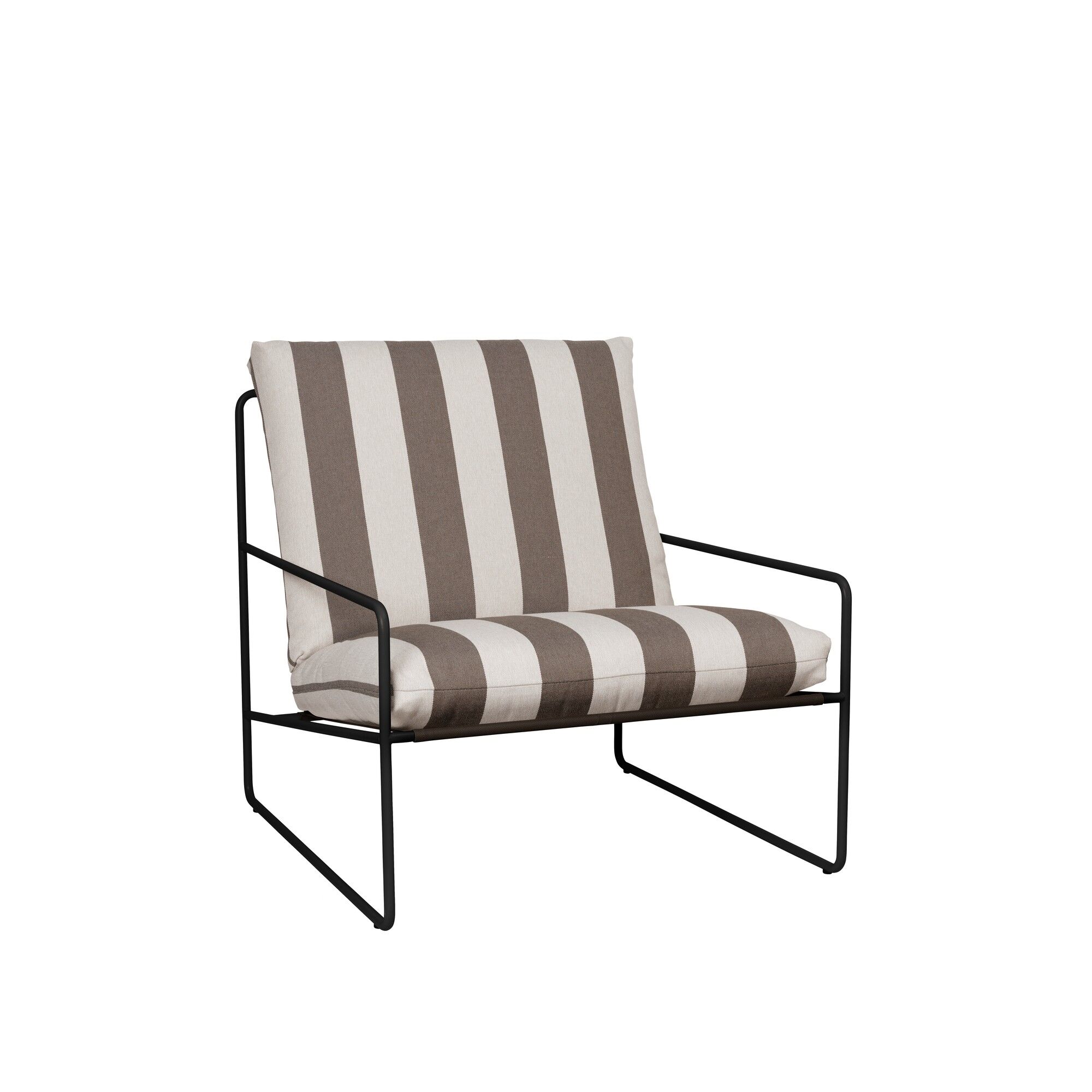 Desert 1 Seater Sofa Stripe Black/Chocolate