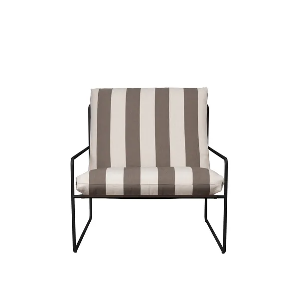 Desert 1 Seater Sofa Stripe Black/Chocolate