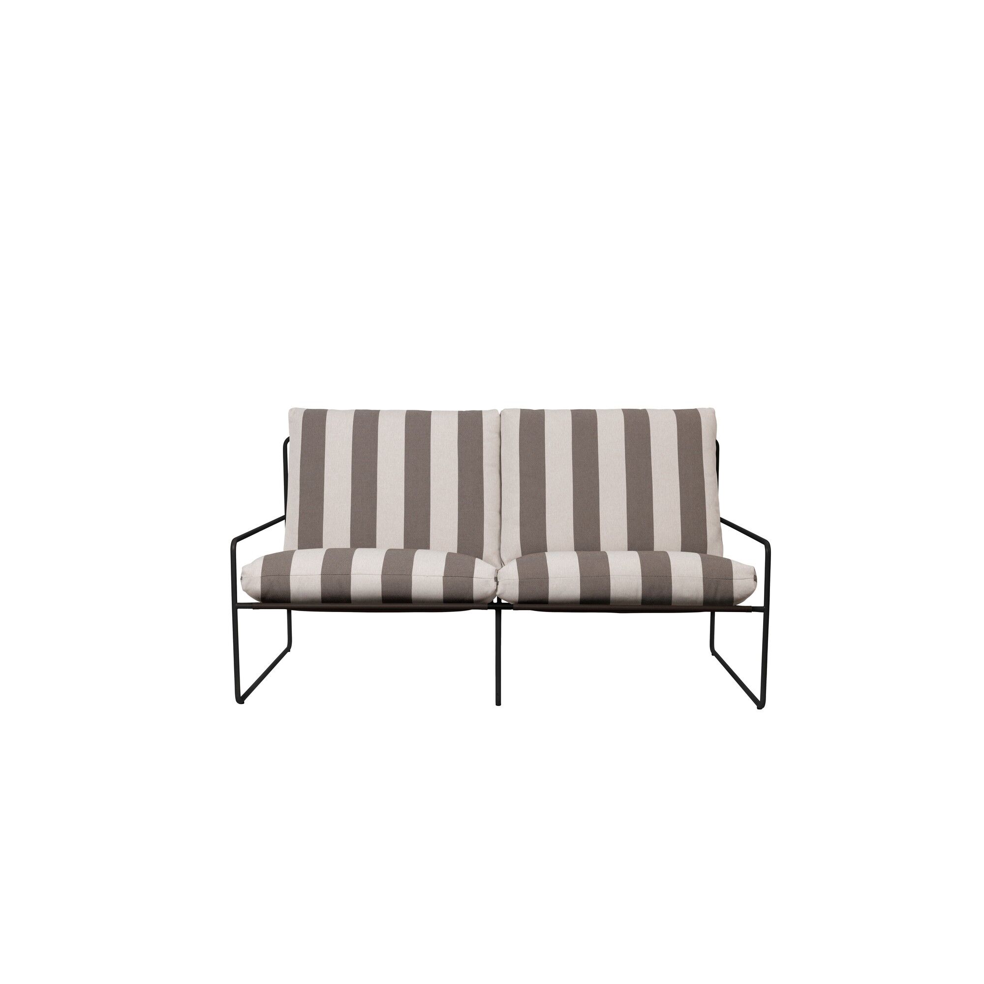 Desert 2-seters Sofa Stripete Svart/sjokoladefarget