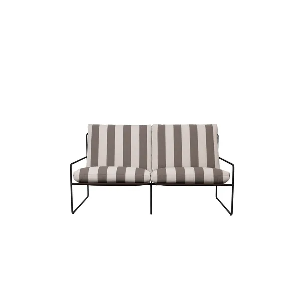 Desert 2 Seater Sofa Stripe Black/Chocolate