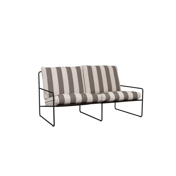 Desert 2 Seater Sofa Stripe Black/Chocolate