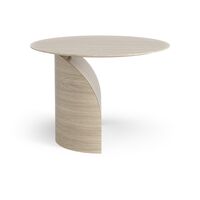 Savoa Couchtisch Ø64 Weiß Eiche