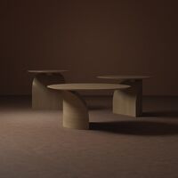 Savoa Couchtisch Ø64 Weiß Eiche