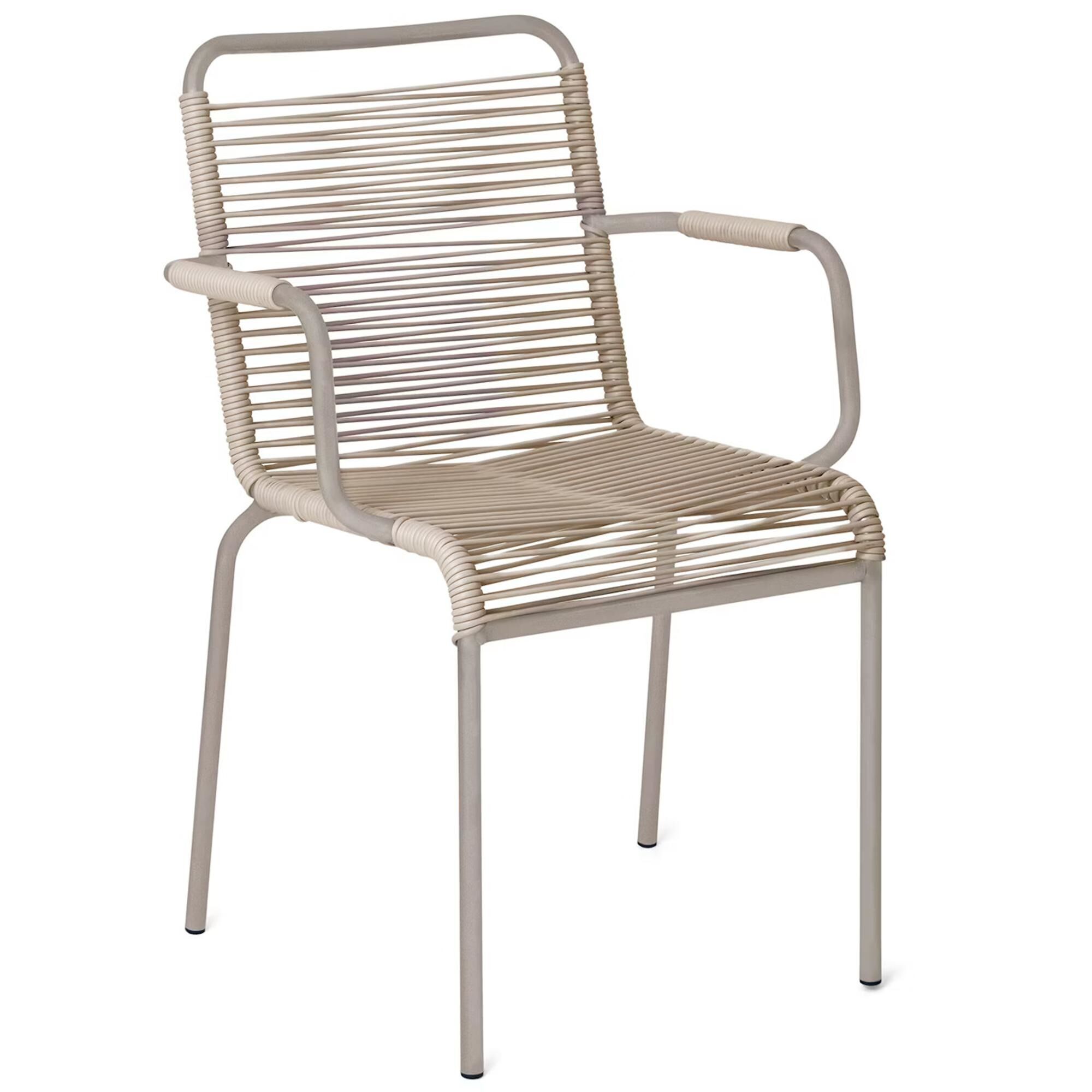Chaise de Jardin Mya Spaghetti avec Accoudoirs Cappuccino/Taupe