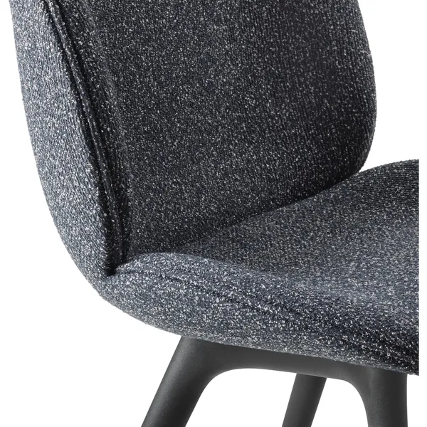 Beetle Dining Chair Plastic Leg Upholstered In Around Bouclé 023