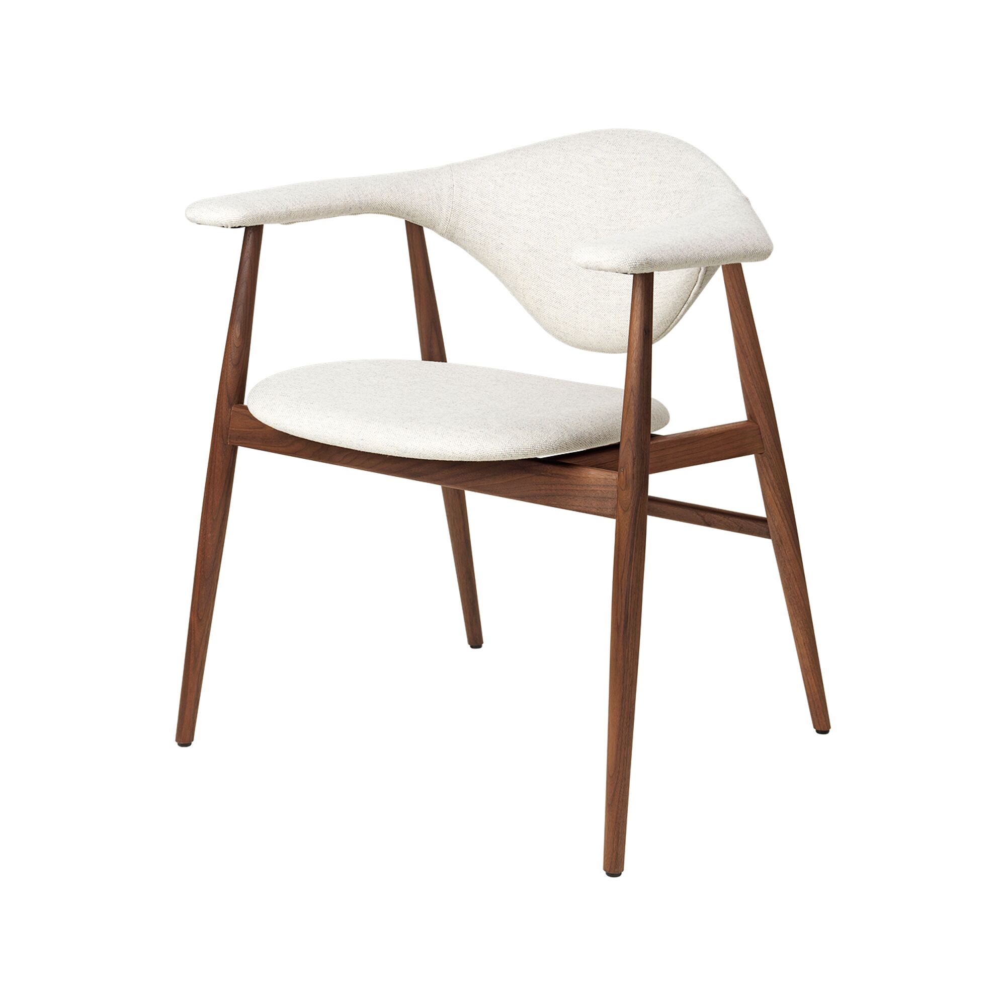 Masculo Chaise de Salle à Manger Rembourrée en Uni 0026 avec Pieds en Noyer