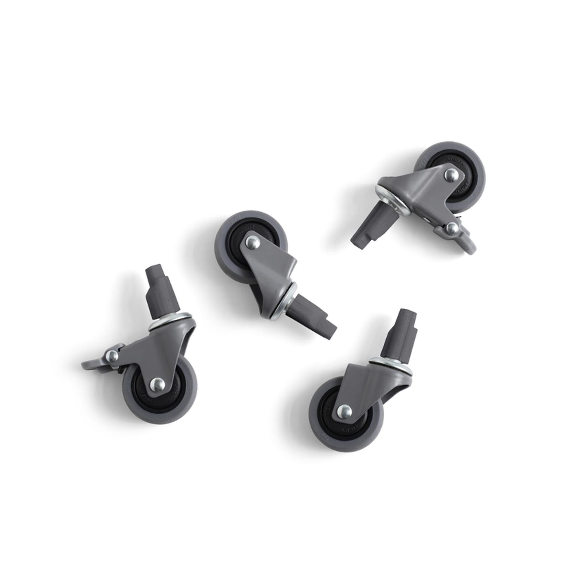 Roulettes pour caisses de couleur, lot de 4, grand , Gris