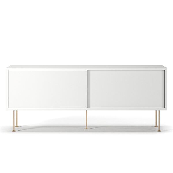 Vogue TV Bench with Legs 136 White/Brass