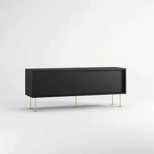 Vogue TV-Bank mit Beinen 136 Anthrazitgrau/Messing