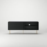 Vogue TV-Bank mit Beinen 136 Anthrazitgrau/Messing