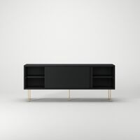 Vogue TV-Bank mit Beinen 136 Anthrazitgrau/Messing