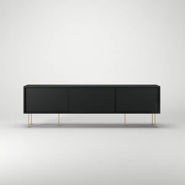 Vogue TV-Bank mit Beinen 180 Anthrazitgrau/Messing