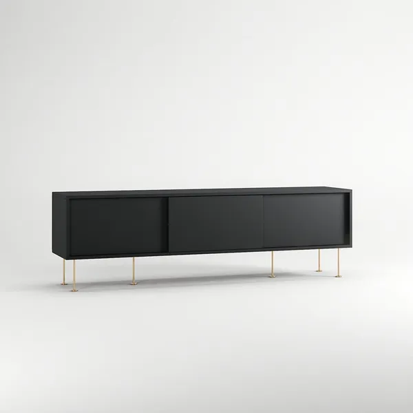 Vogue TV-Bank mit Beinen 180 Anthrazitgrau/Messing
