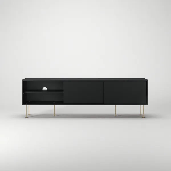 Vogue TV-Bank mit Beinen 180 Anthrazitgrau/Messing
