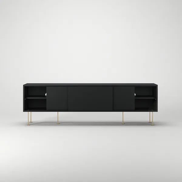 Vogue TV-Bank mit Beinen 180 Anthrazitgrau/Messing