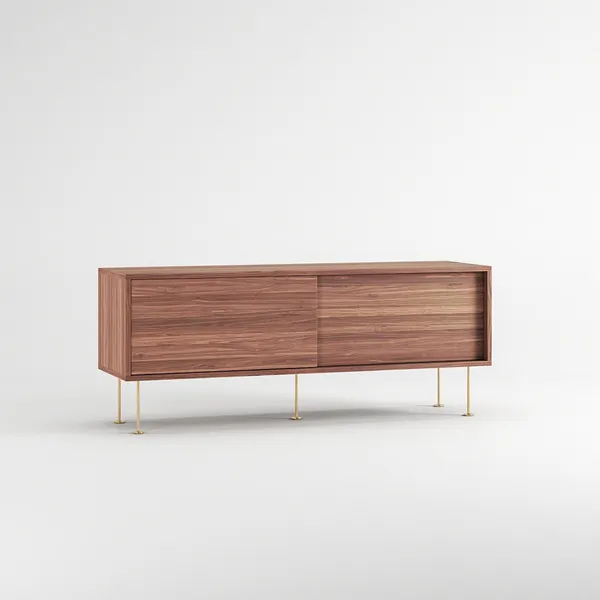 Vogue TV Bench with Legs 136 Walnut/Brass