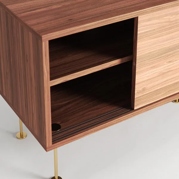 Vogue TV Bench with Legs 136 Walnut/Brass