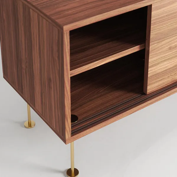 Vogue Mobile TV con Gambe 180 Noce/Ottone