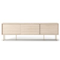 Vogue TV Bench with Legs 180 White Pigmented Oak/Brass