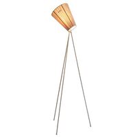Lámpara de Pie Oslo de Madera con Base Metal y Pantalla Beige