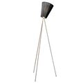 Oslo Wood Floor Lamp Metal Base & Black Shade